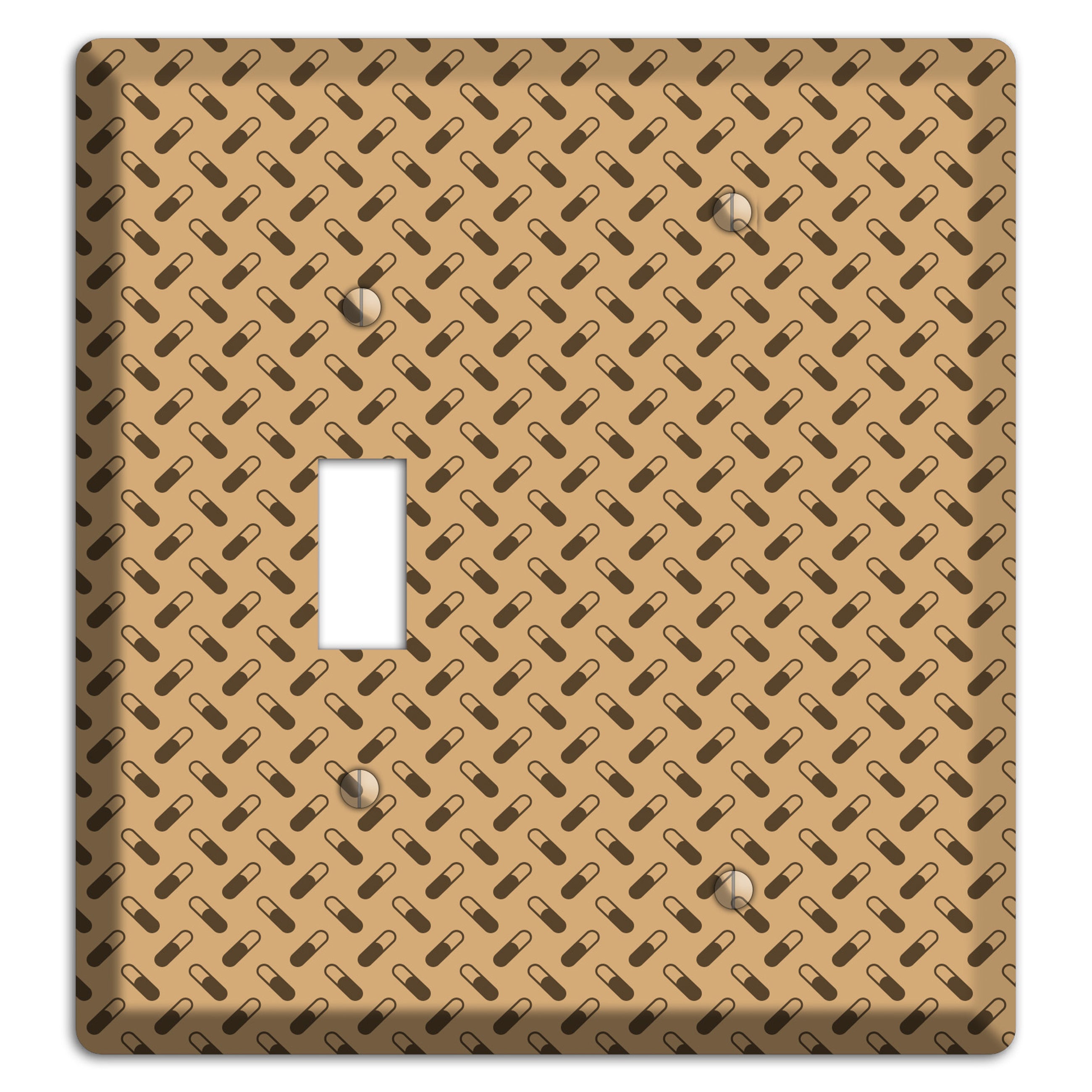 Beige with Brown Motif Toggle / Blank Wallplate