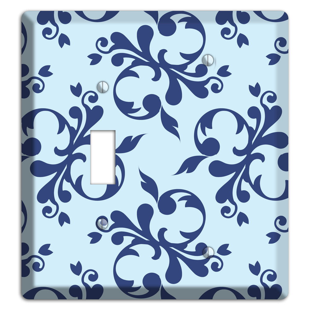 Blue Victorian Toile Toggle / Blank Wallplate