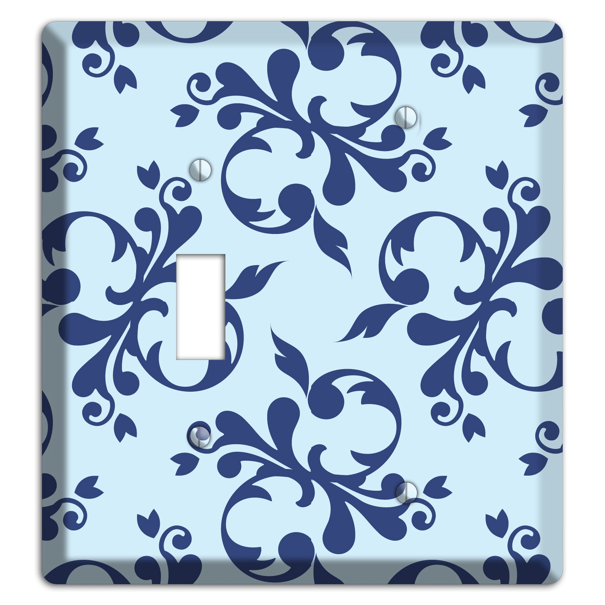 Blue Victorian Toile Toggle / Blank Wallplate