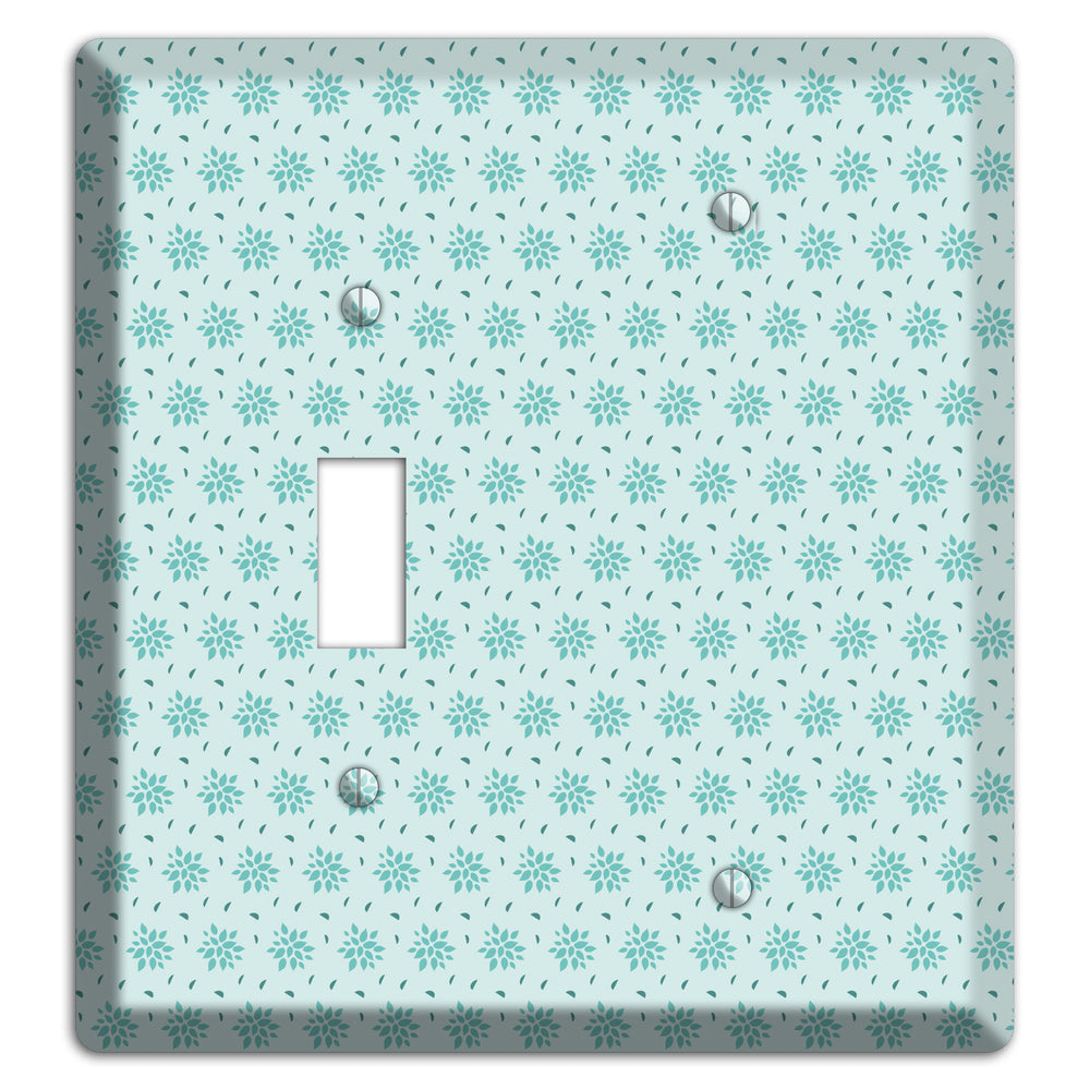 Soft Blue Calico Toggle / Blank Wallplate