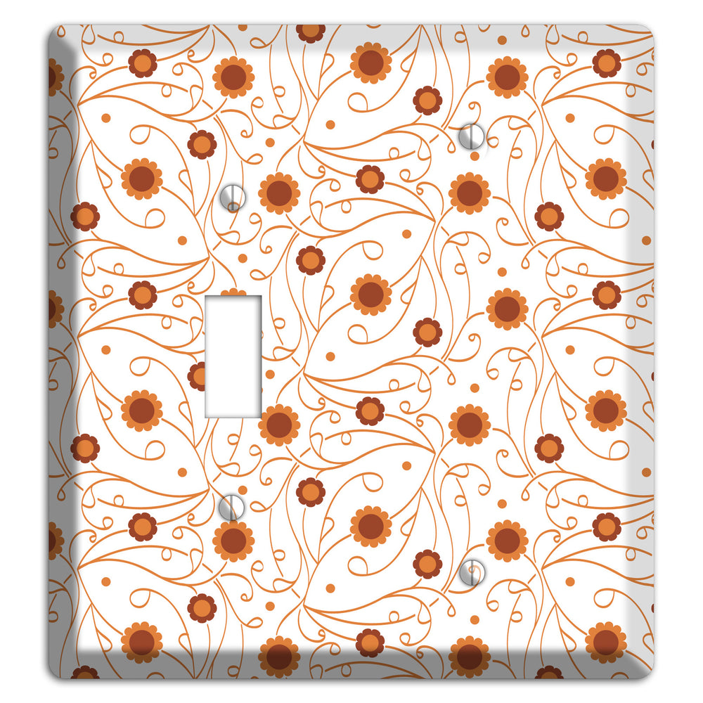 White Vine Floral Toggle / Blank Wallplate