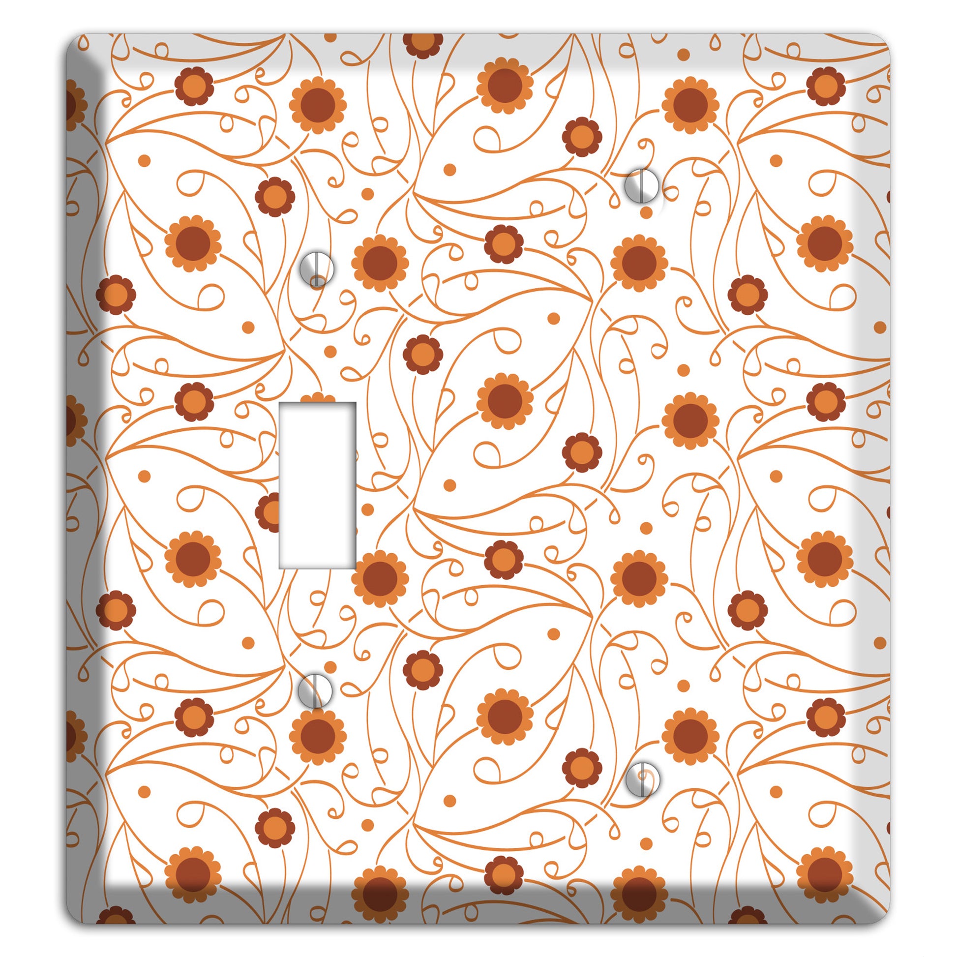 White Vine Floral Toggle / Blank Wallplate