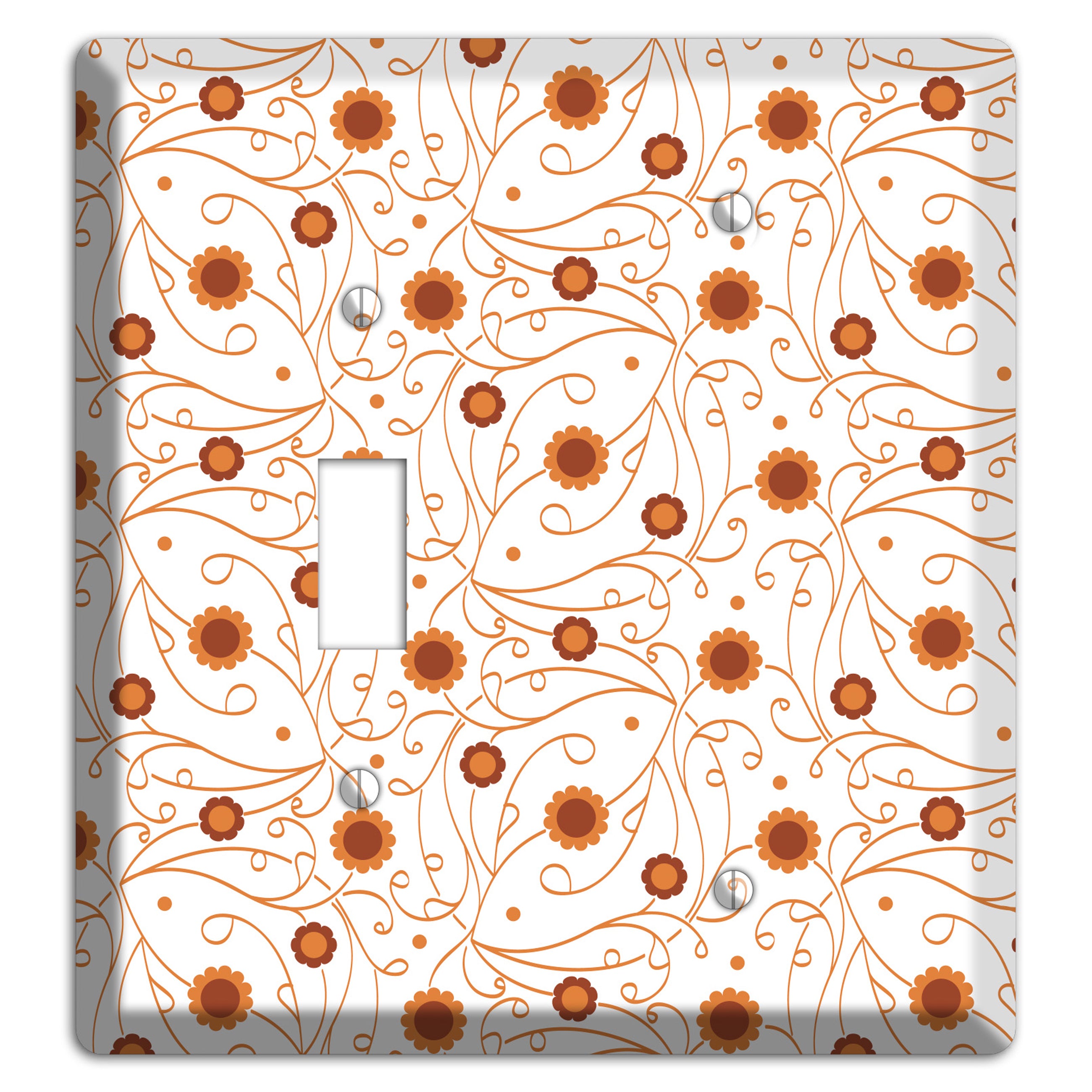 White Vine Floral Toggle / Blank Wallplate