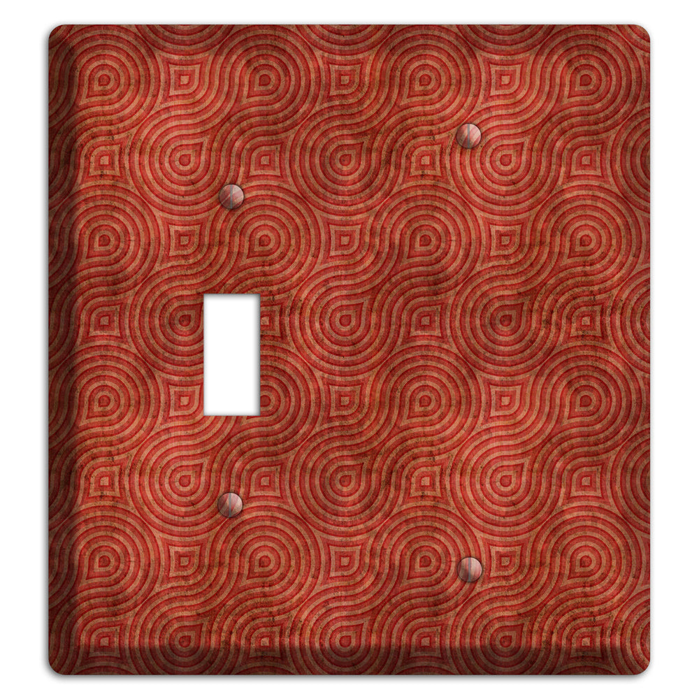 Red Swirl Toggle / Blank Wallplate