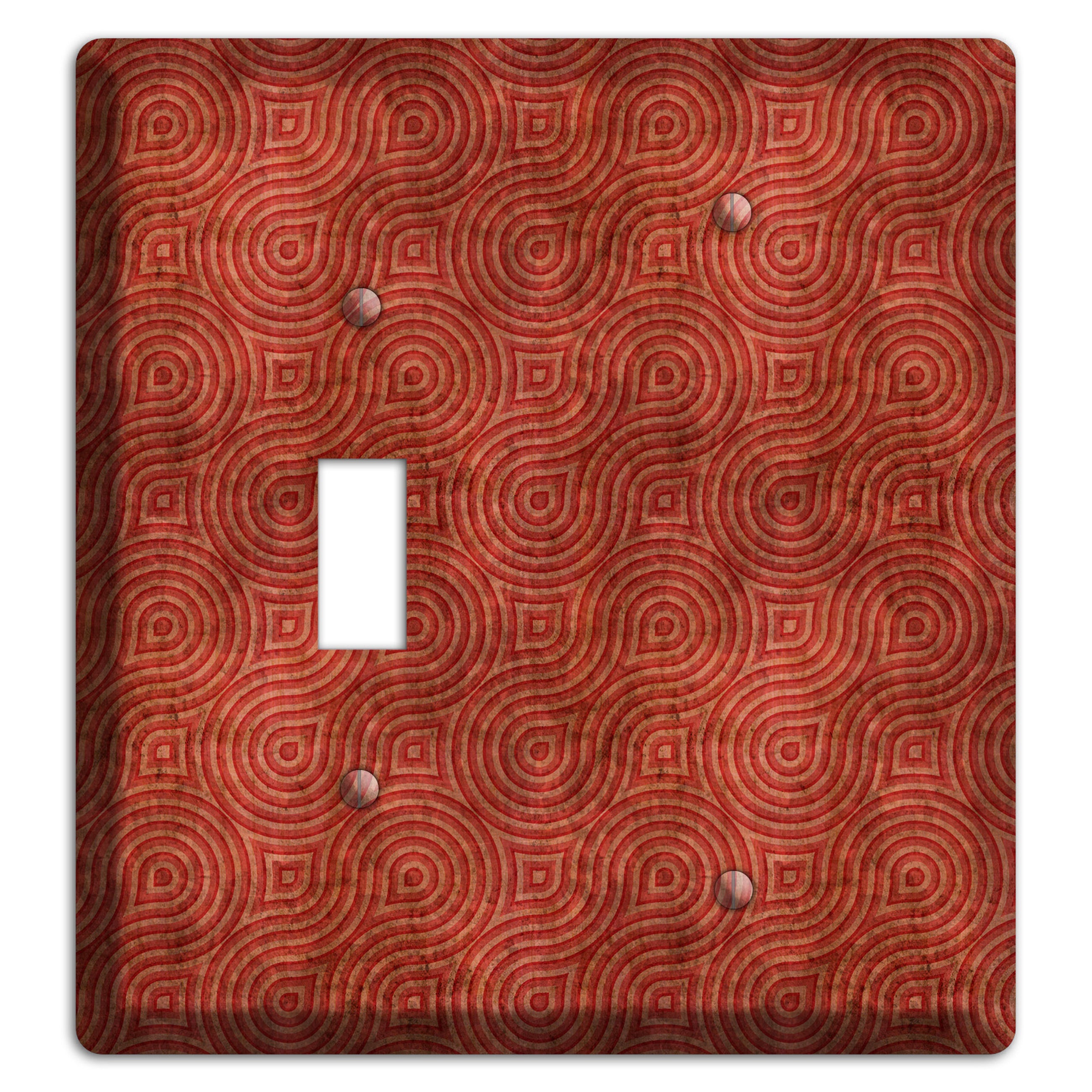 Red Swirl Toggle / Blank Wallplate