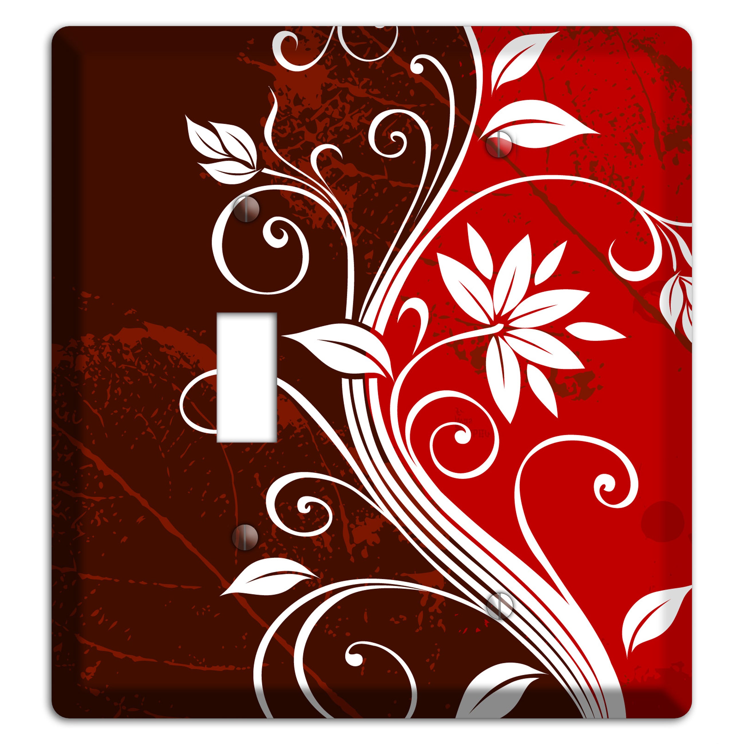 Burgundy and Red Deco Floral Toggle / Blank Wallplate