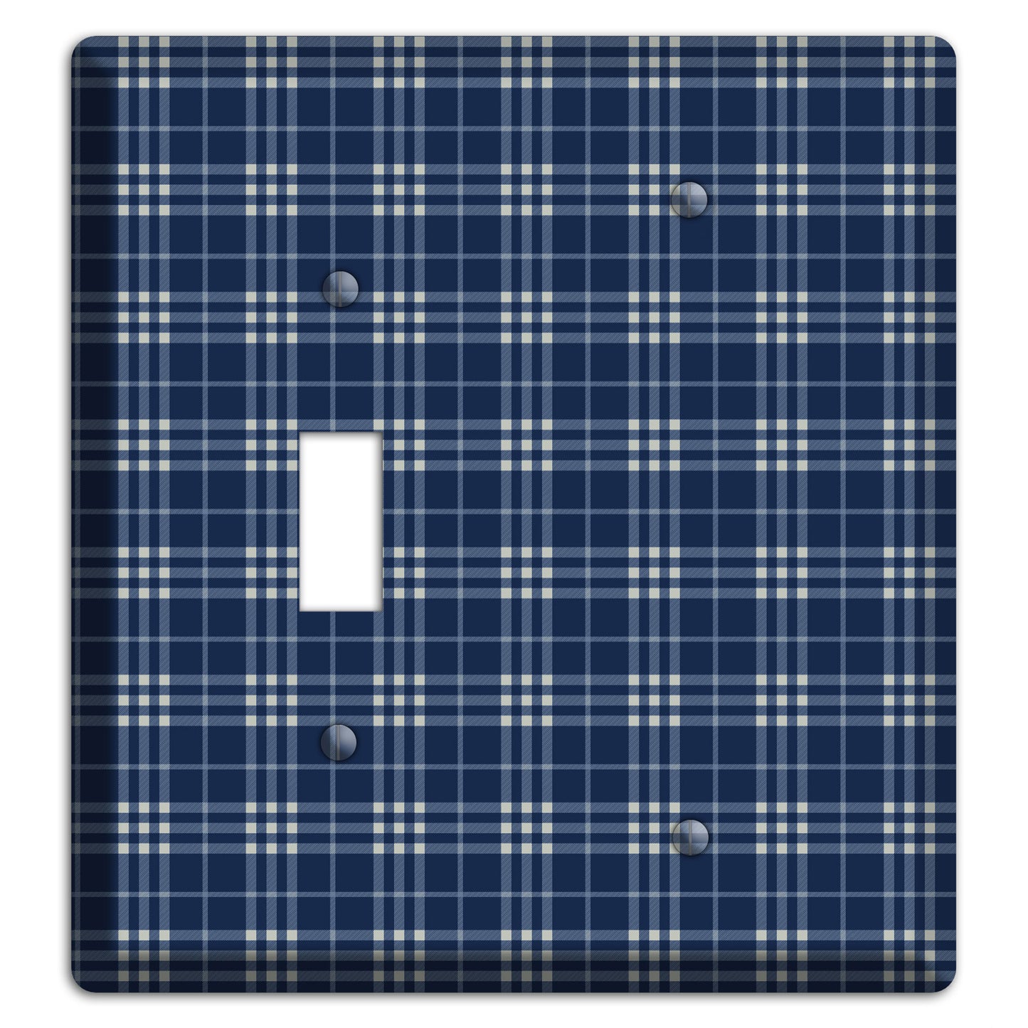 Blue and White Plaid Toggle / Blank Wallplate