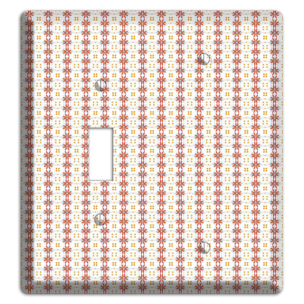 White with Red Smocking Toggle / Blank Wallplate