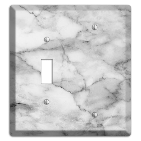 Gray and White Marble Toggle / Blank Wallplate