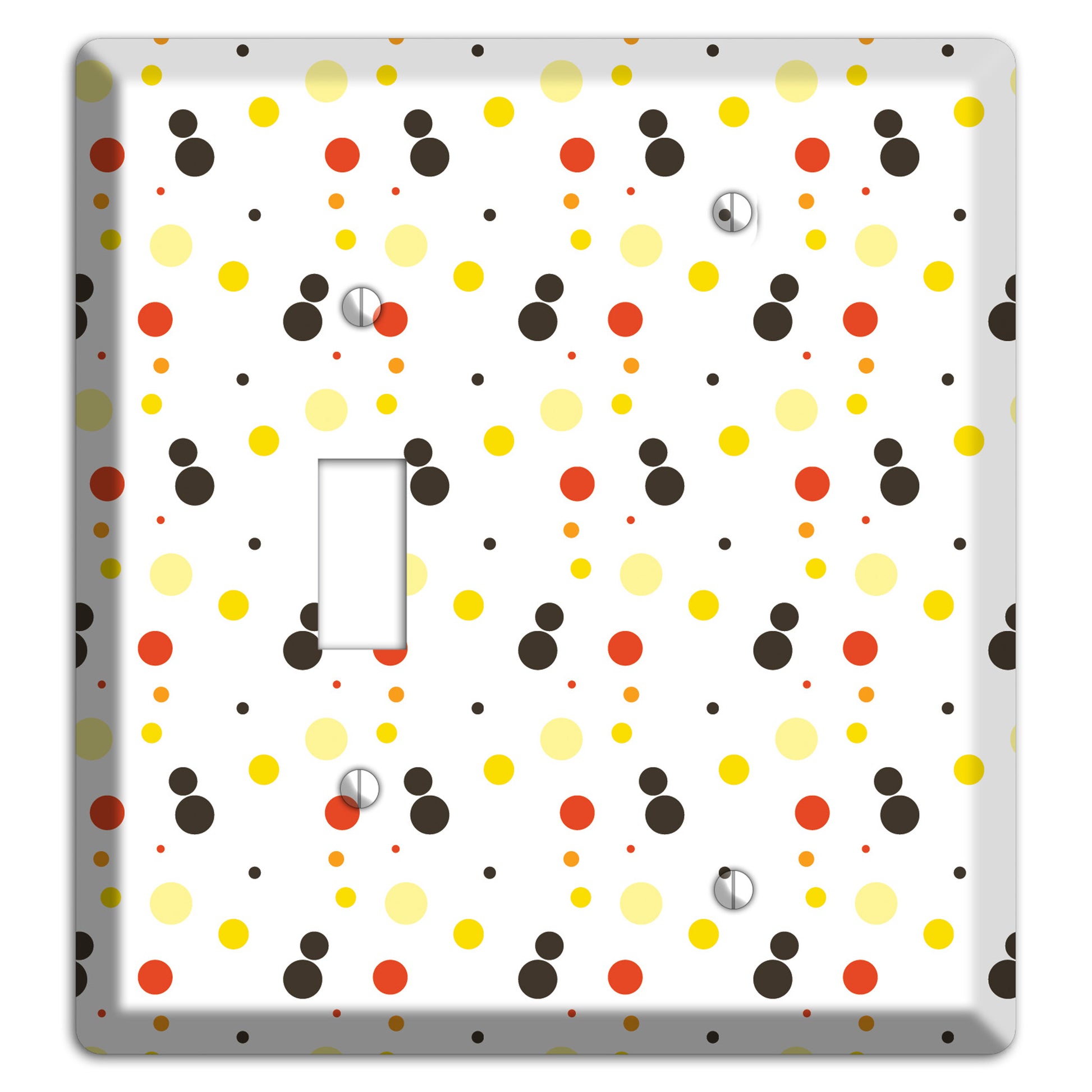 White With Black Maroon Olive Tiny Dots Toggle / Blank Wallplate