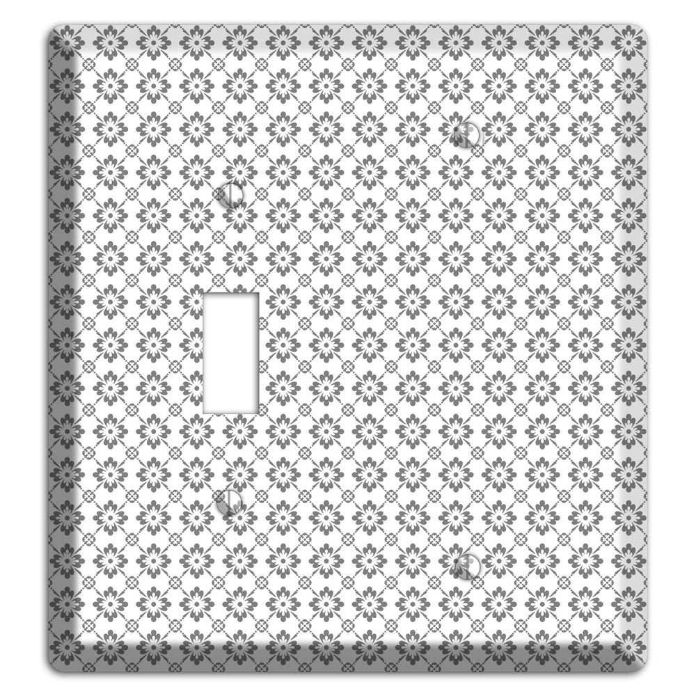 White with Grey Foulard Toggle / Blank Wallplate