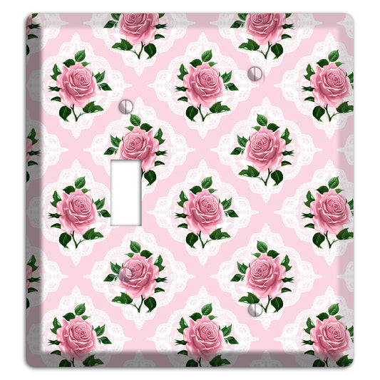 Pink Rose Doily Toggle / Blank Wallplate