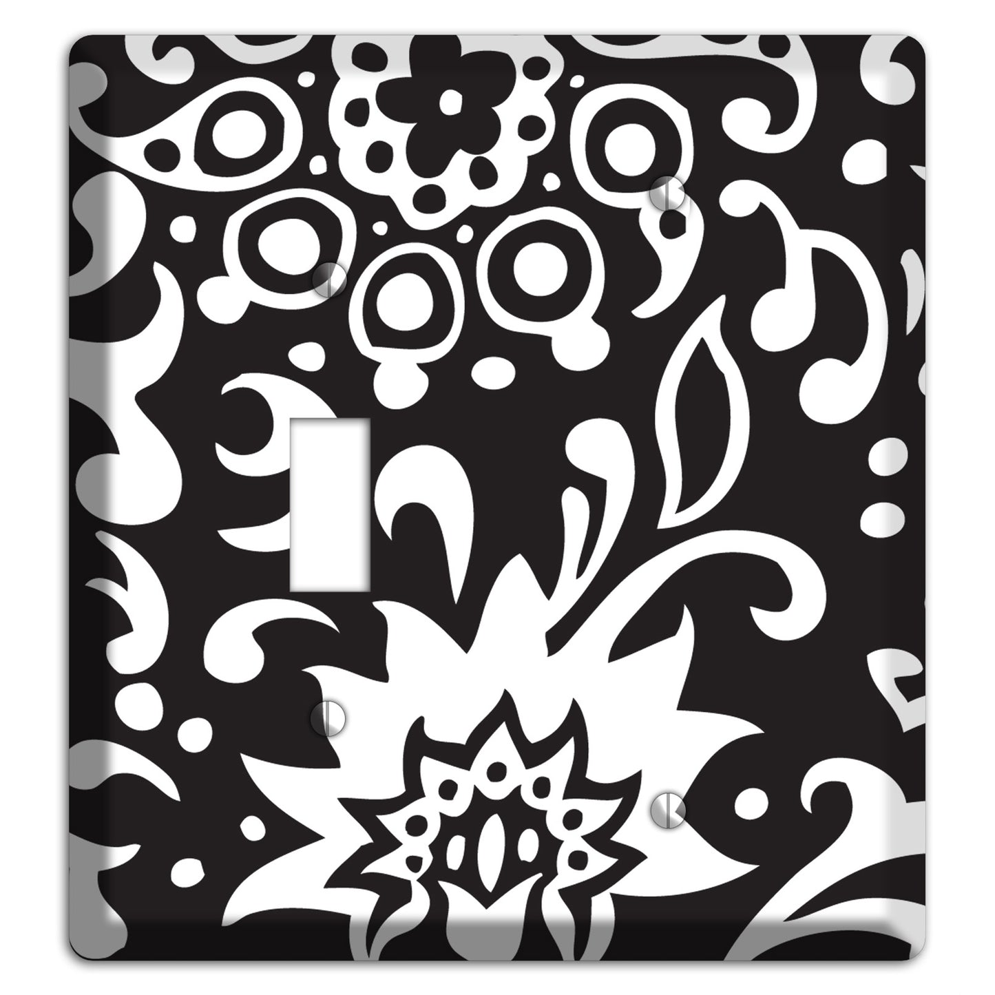 Black with White Boteh Toggle / Blank Wallplate