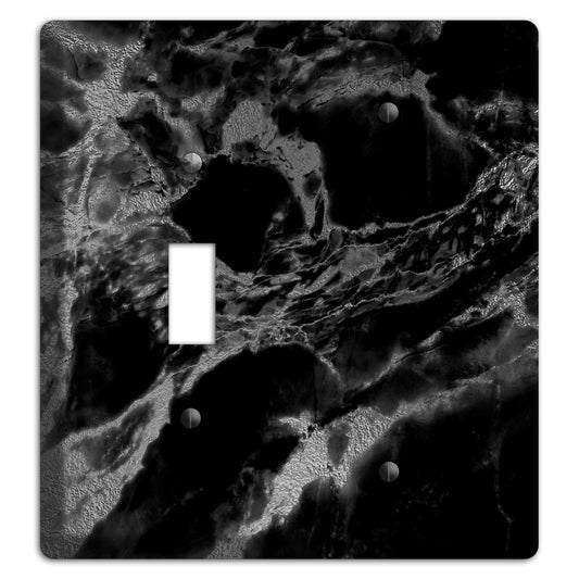 Black and Silver Marble Toggle / Blank Wallplate