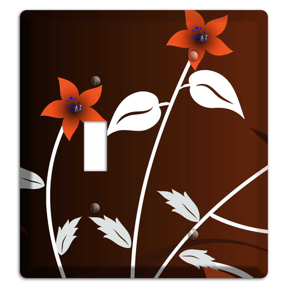 Black and Red Double Sprig Toggle / Blank Wallplate