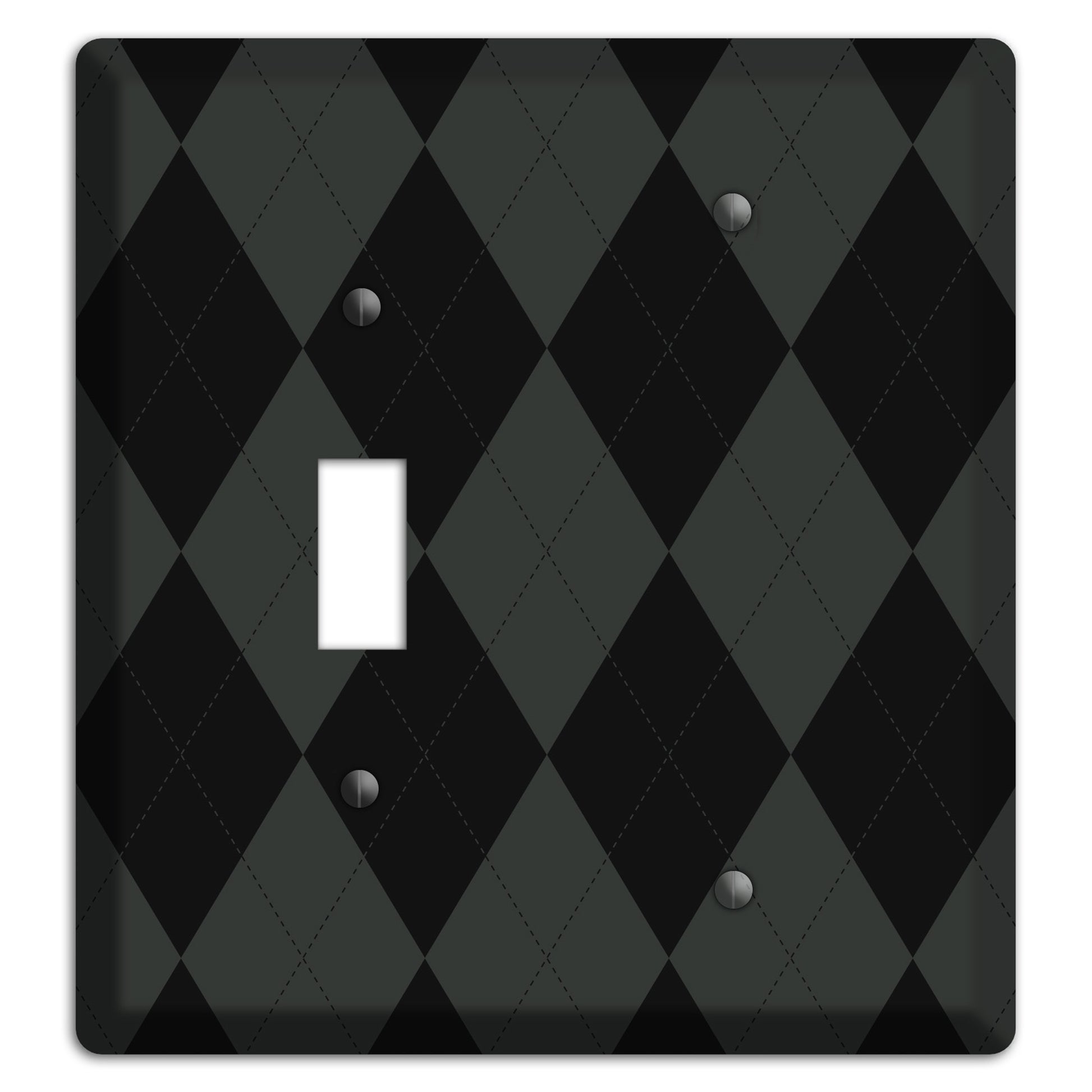 Gray and Black Argyle Toggle / Blank Wallplate