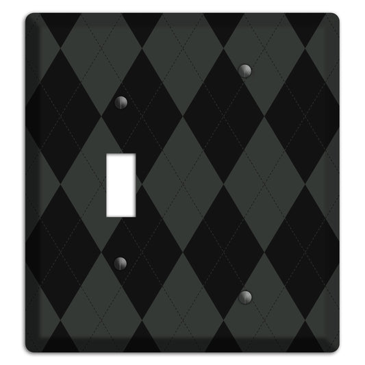 Gray and Black Argyle Toggle / Blank Wallplate