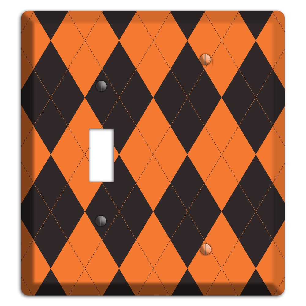 Orange Argyle Toggle / Blank Wallplate