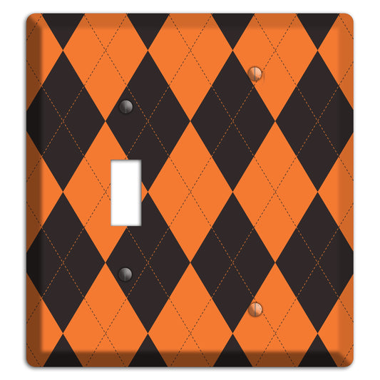 Orange Argyle Toggle / Blank Wallplate