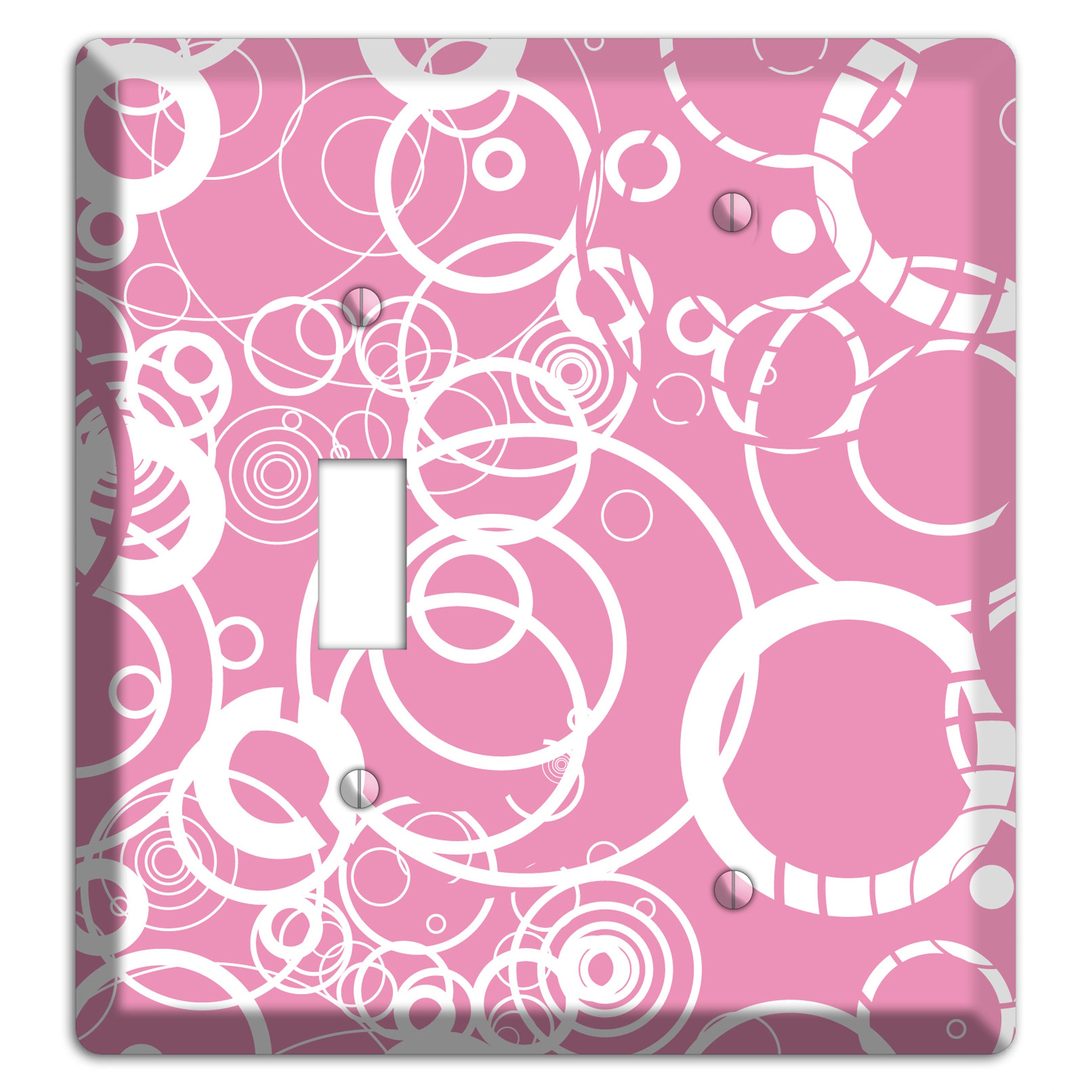 Light Pink Circles Toggle / Blank Wallplate