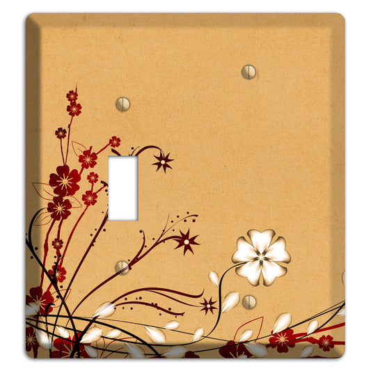Delicate Red Flowers Toggle / Blank Wallplate