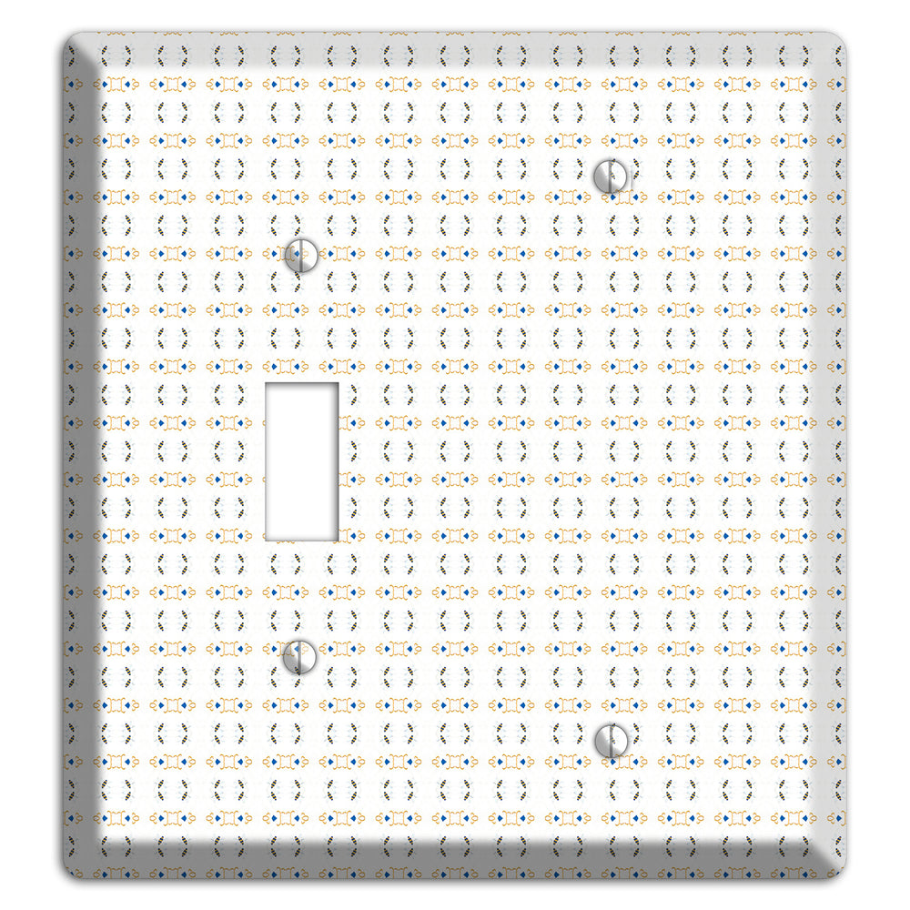 White with Grey and Olive Simple Geometric Toggle / Blank Wallplate
