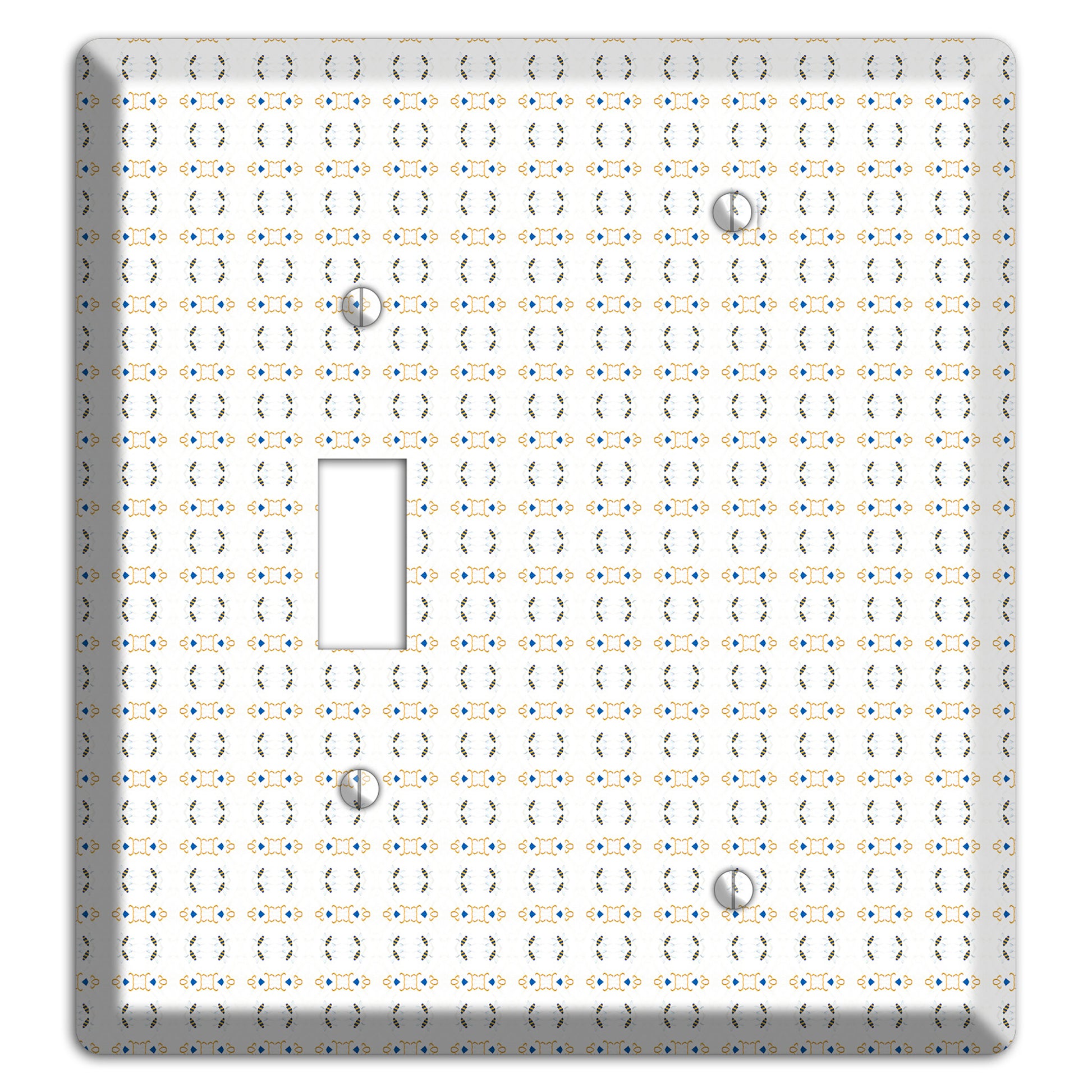 White with Grey and Olive Simple Geometric Toggle / Blank Wallplate