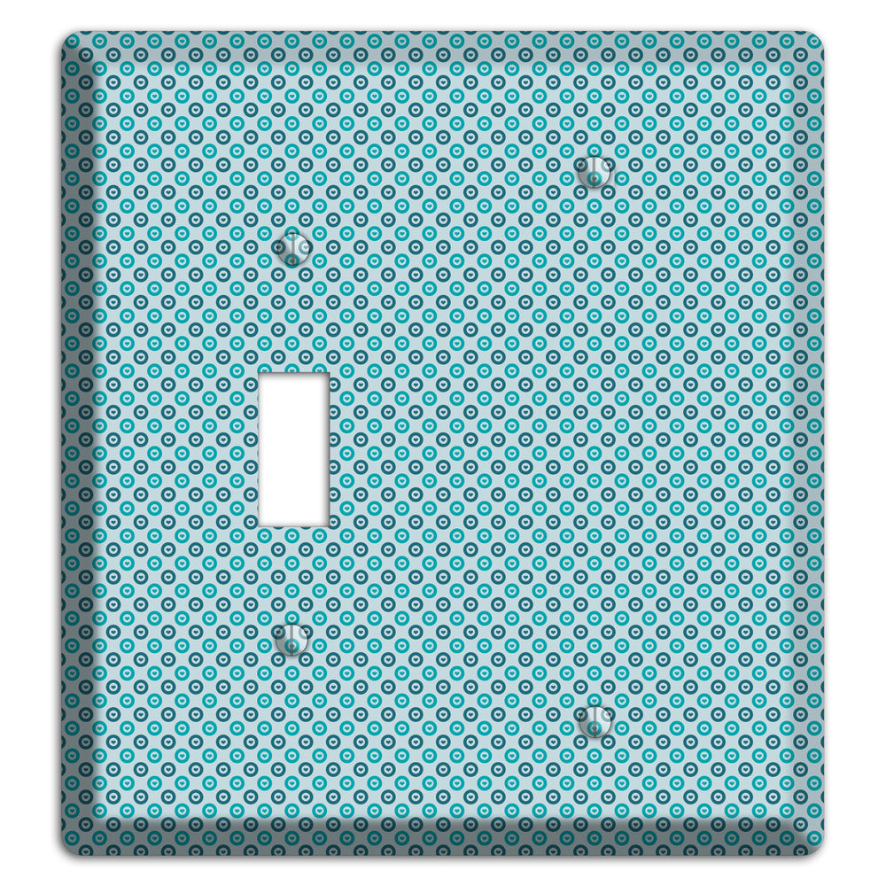 Turquoise and Blue Concentric Dots Toggle / Blank Wallplate