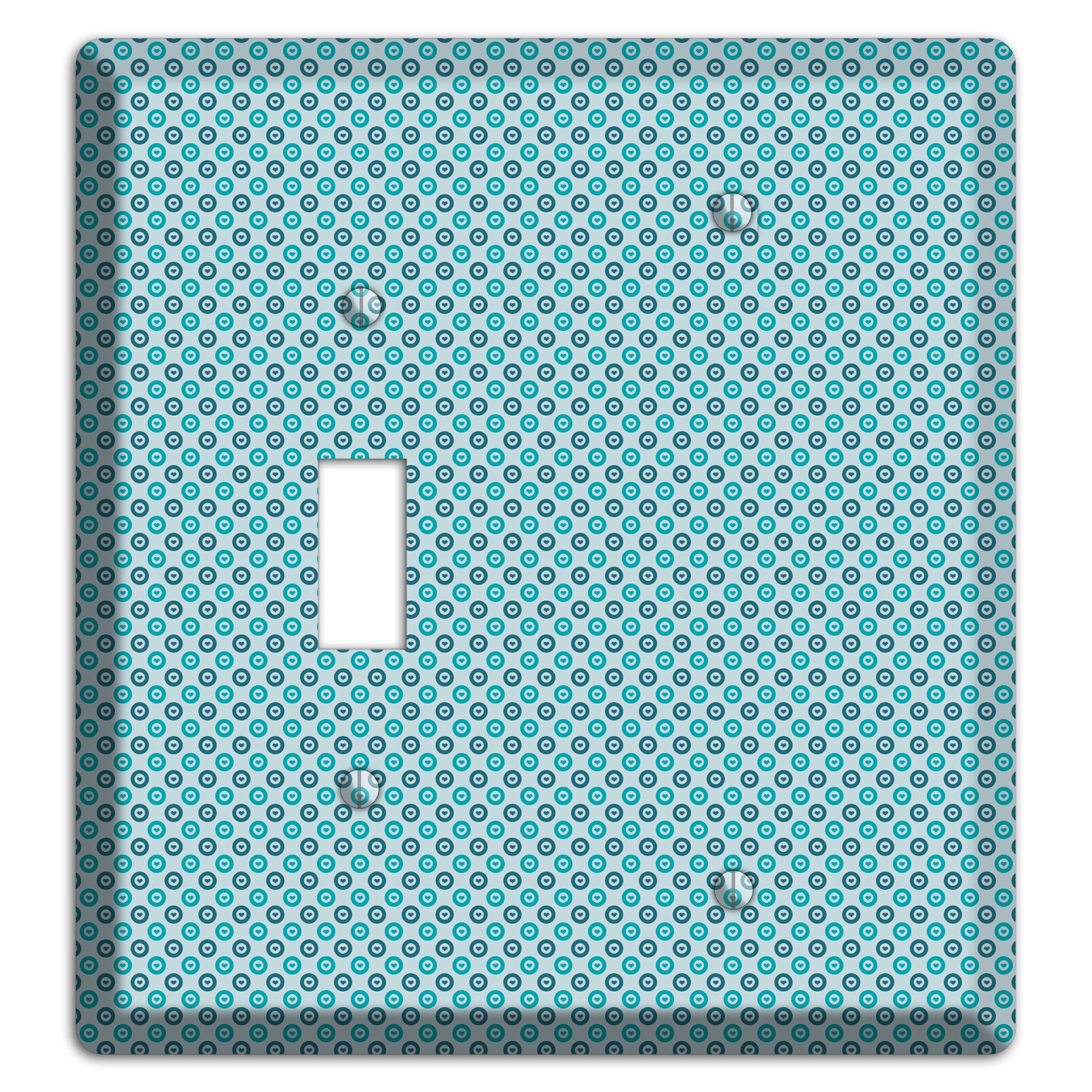 Turquoise and Blue Concentric Dots Toggle / Blank Wallplate