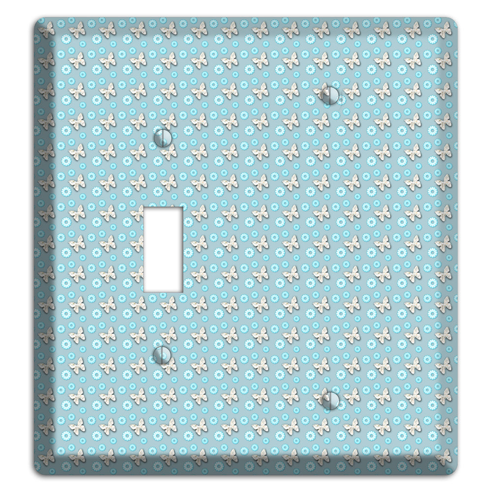 Blue with Butterflies Toggle / Blank Wallplate