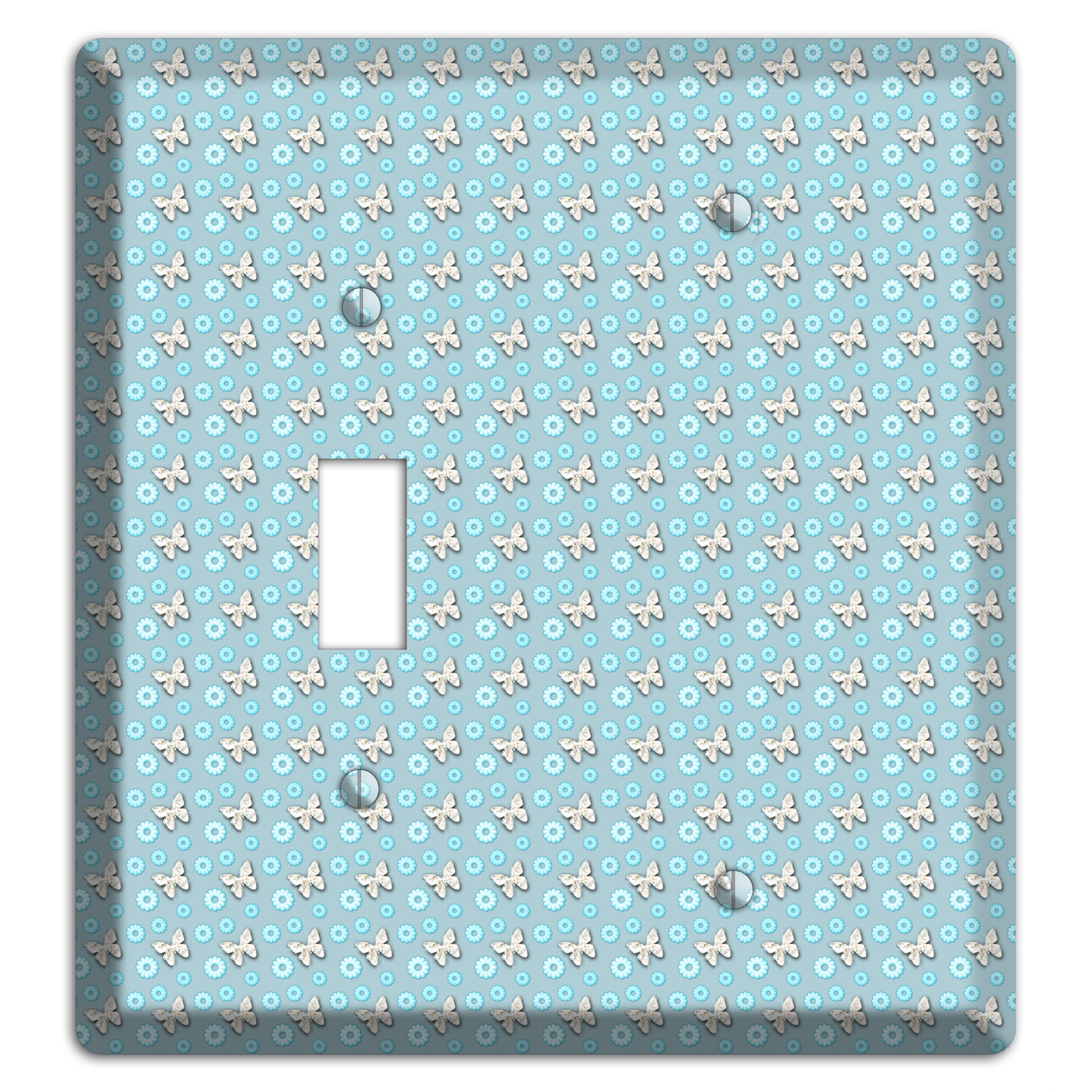 Blue with Butterflies Toggle / Blank Wallplate