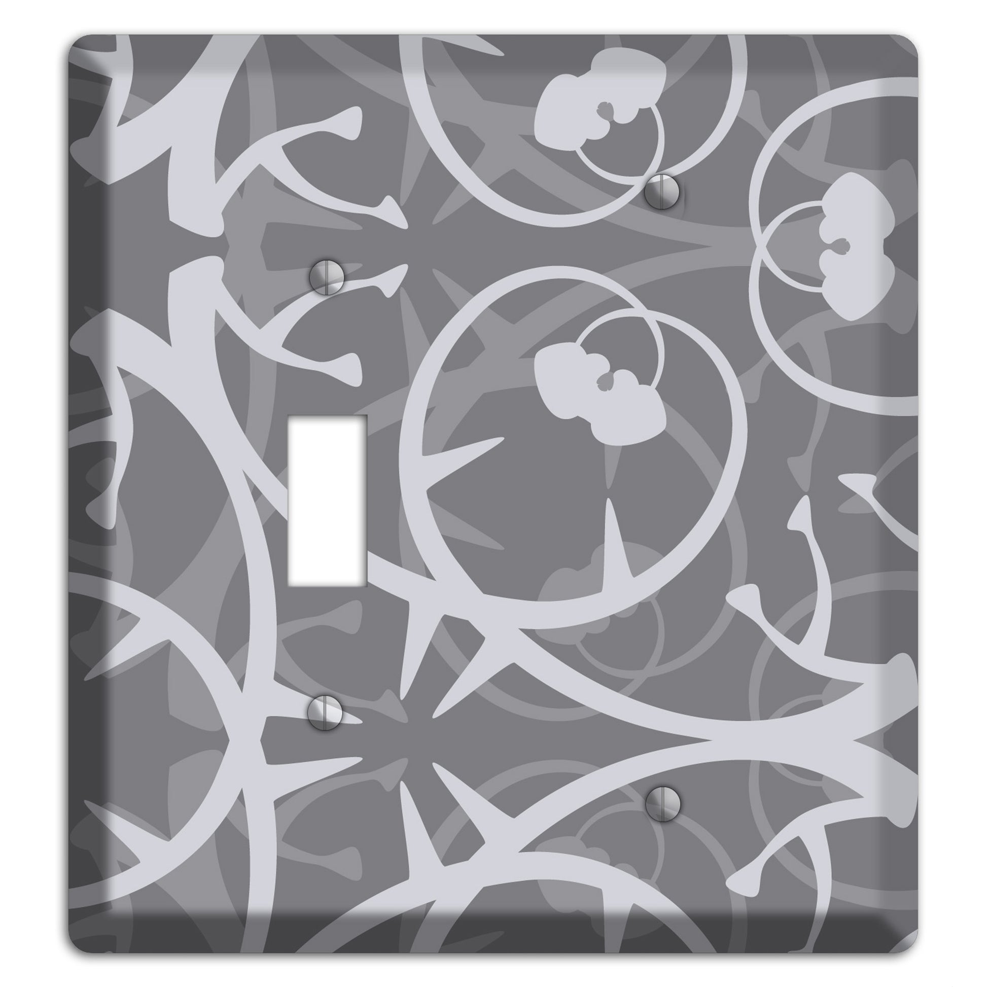 Grey Abstract Swirl Toggle / Blank Wallplate