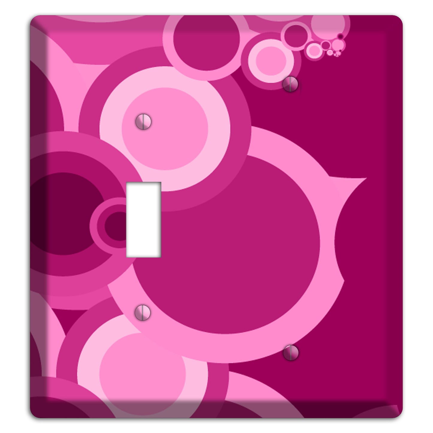 Pink and Fuschia Circles Toggle / Blank Wallplate