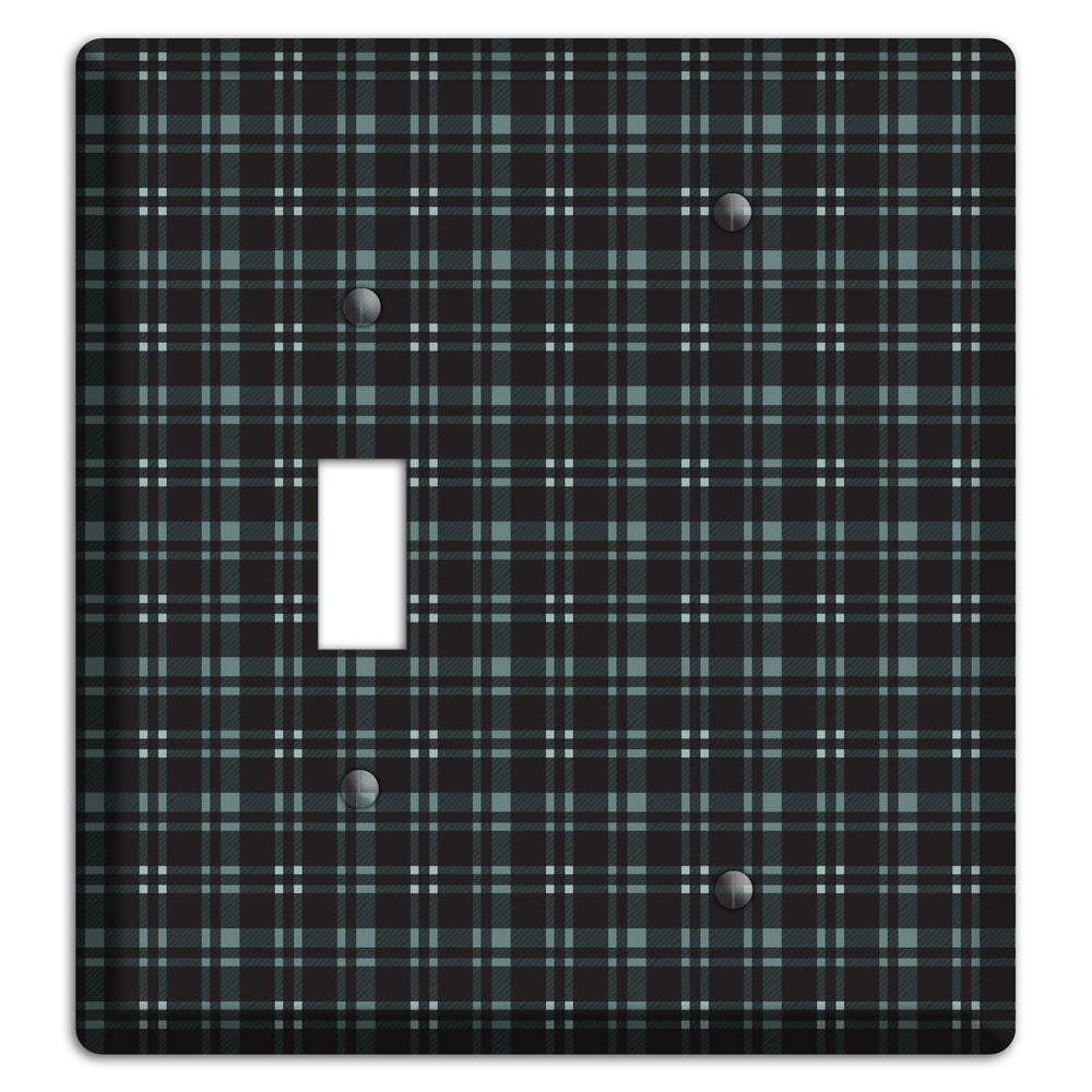 Black Plaid Toggle / Blank Wallplate