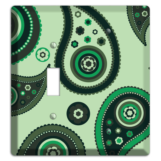 Green Paisley Toggle / Blank Wallplate