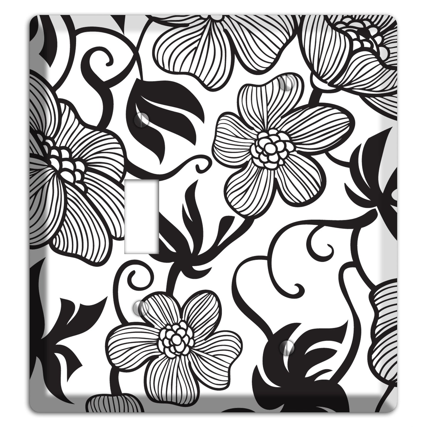 White with Black Tropical Toggle / Blank Wallplate