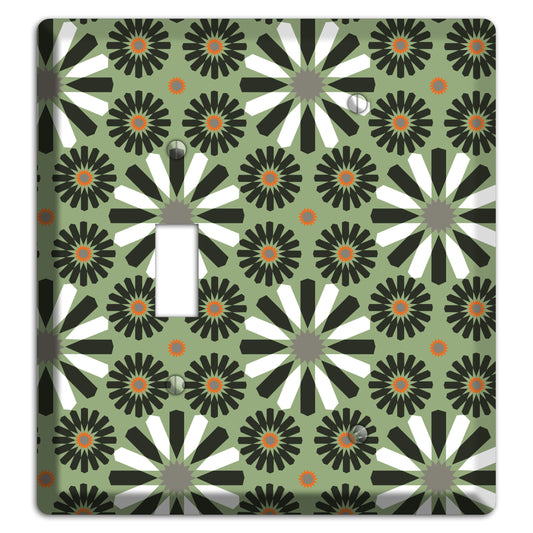 Olive with Scandinavian Floral Toggle / Blank Wallplate