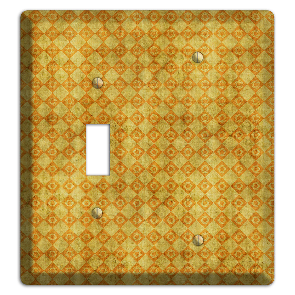 Mustard Diamond Circles Toggle / Blank Wallplate