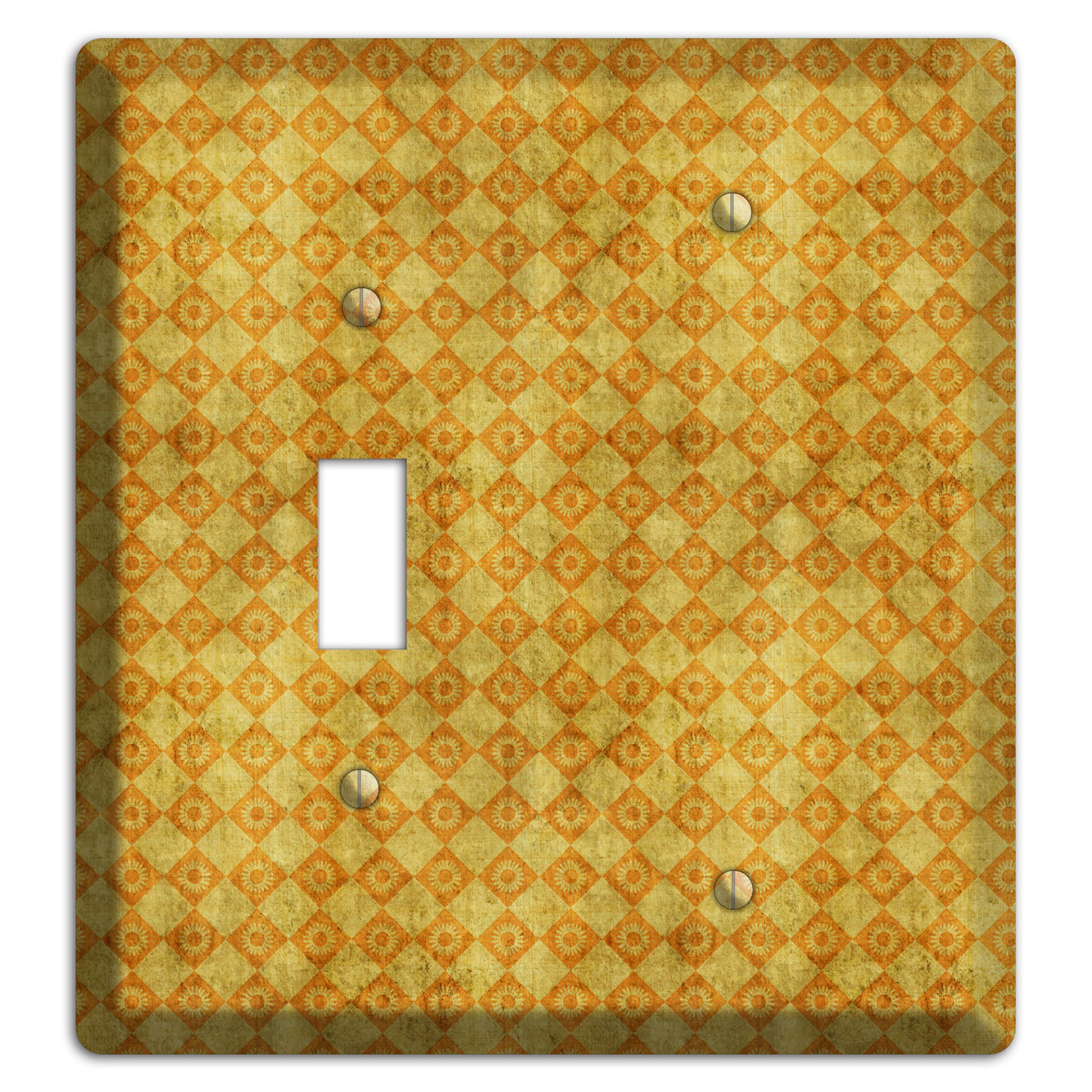 Mustard Diamond Circles Toggle / Blank Wallplate