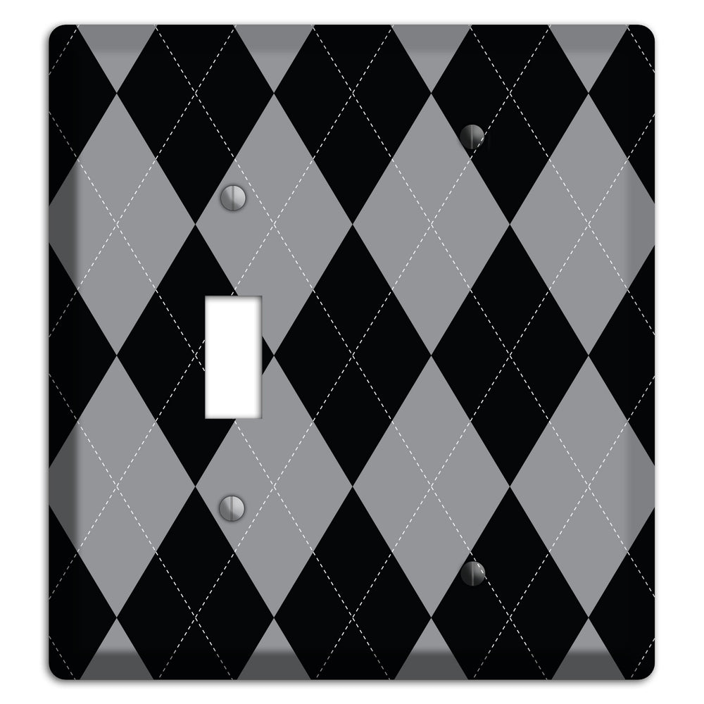 Light Purple and Black Toggle / Blank Wallplate