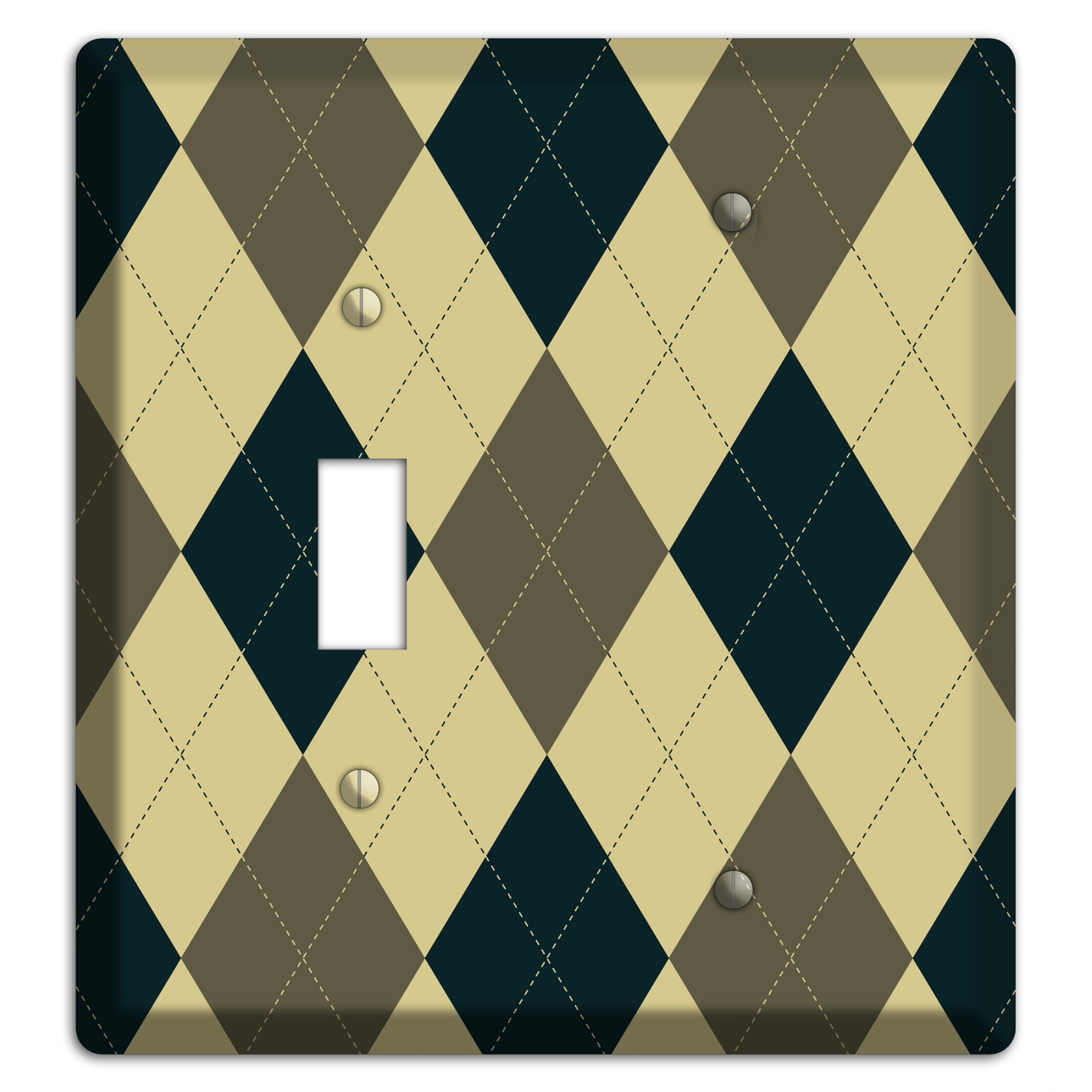 Multi Brown and Tan Argyle Toggle / Blank Wallplate