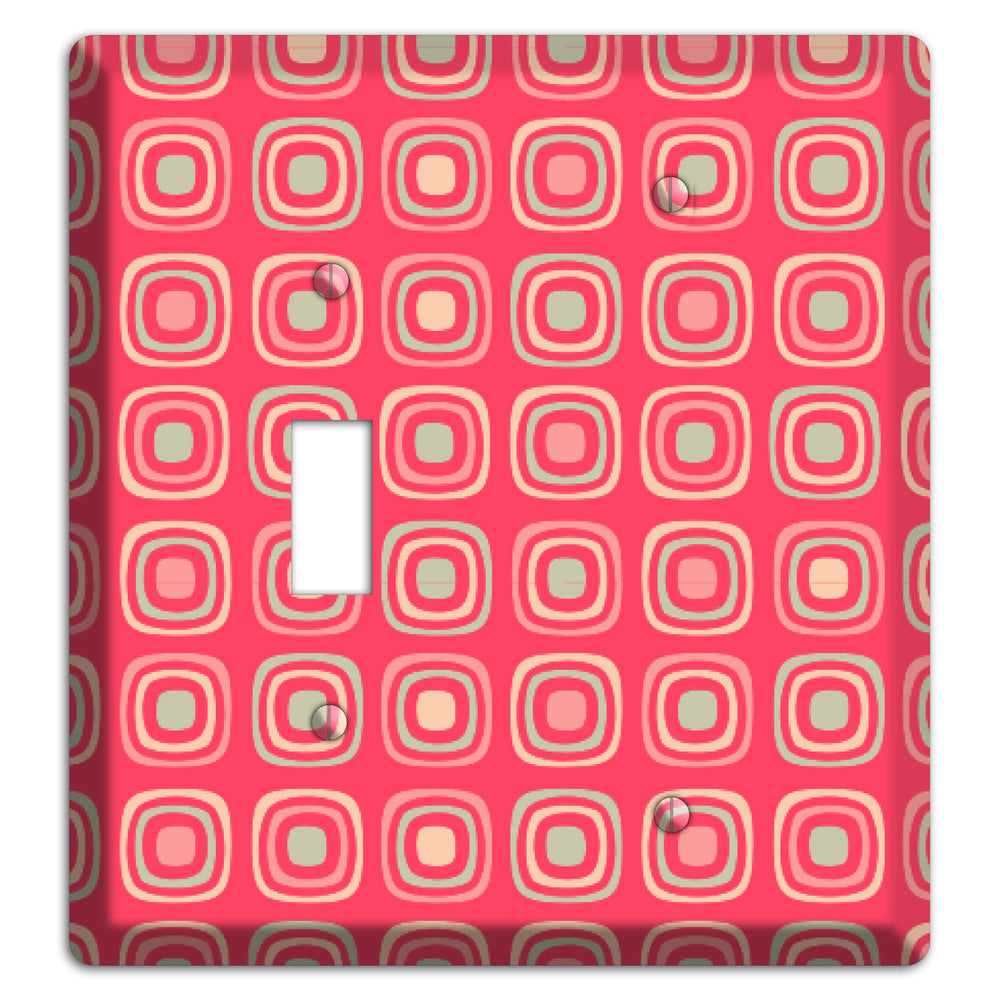 Multo Pink Retro Squares Toggle / Blank Wallplate