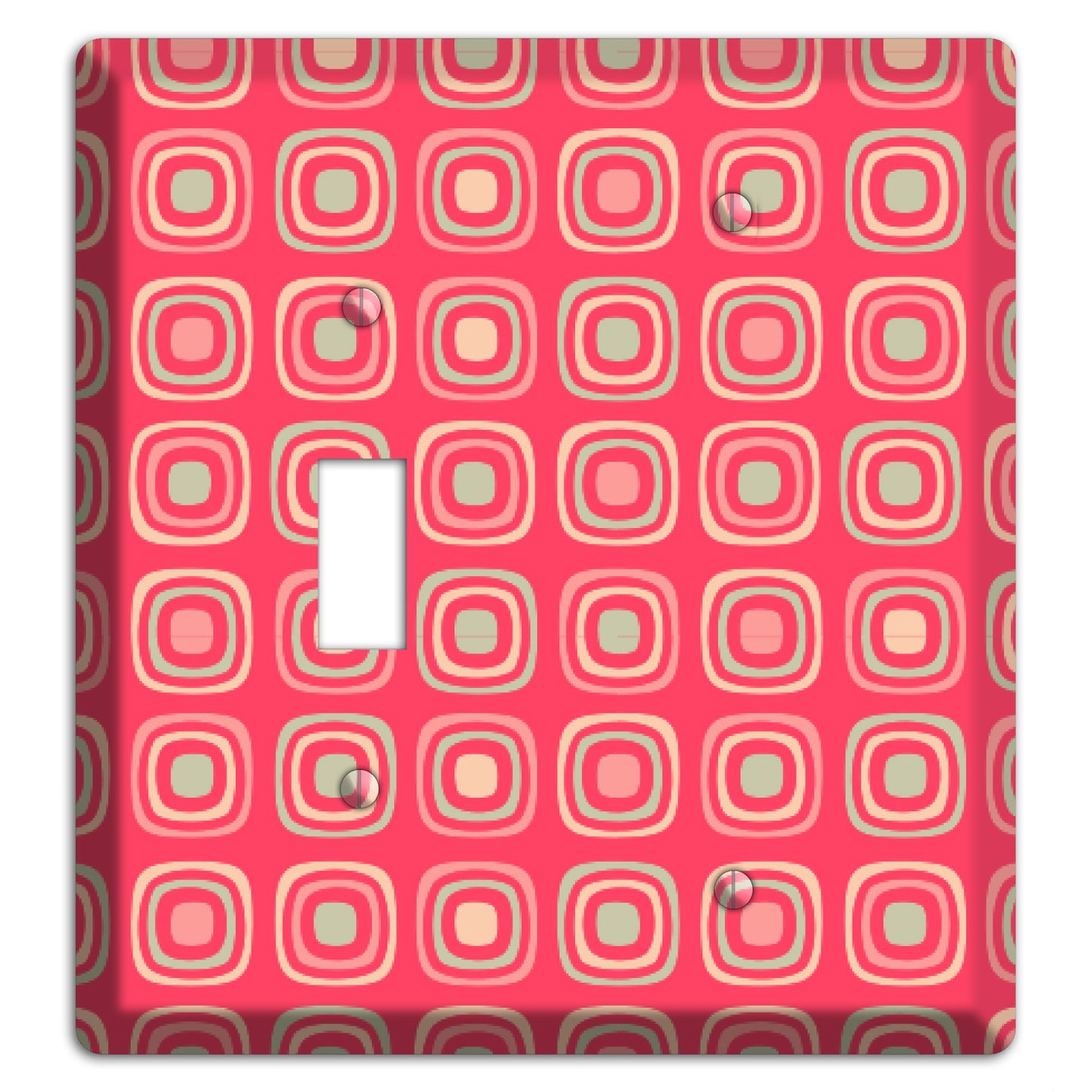 Multo Pink Retro Squares Toggle / Blank Wallplate