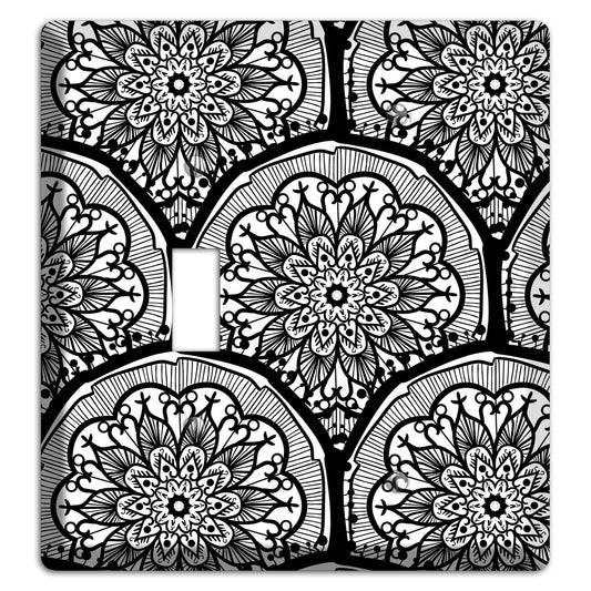 Mandala Black and White Style A Cover Plates Toggle / Blank Wallplate