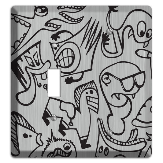 Whimsical Faces 1  Stainless Toggle / Blank Wallplate