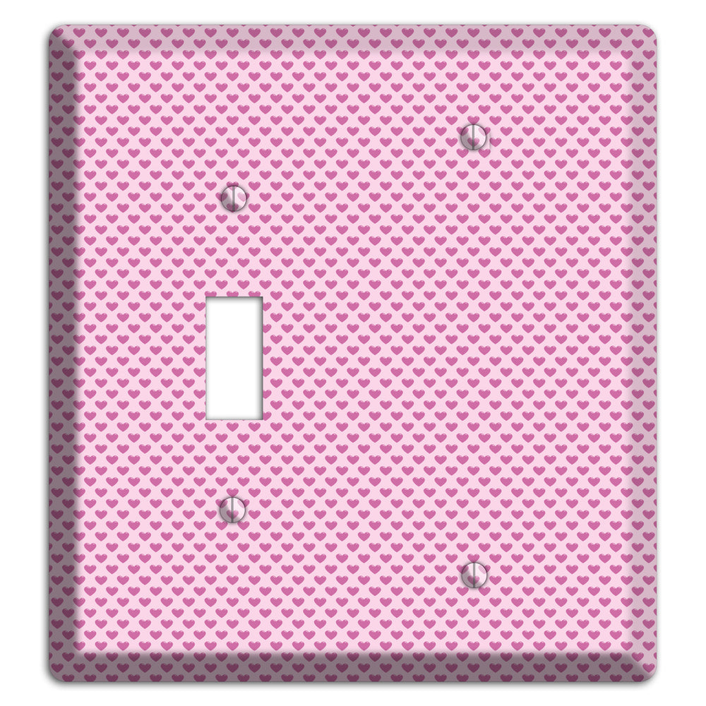 Pink Hearts Toggle / Blank Wallplate