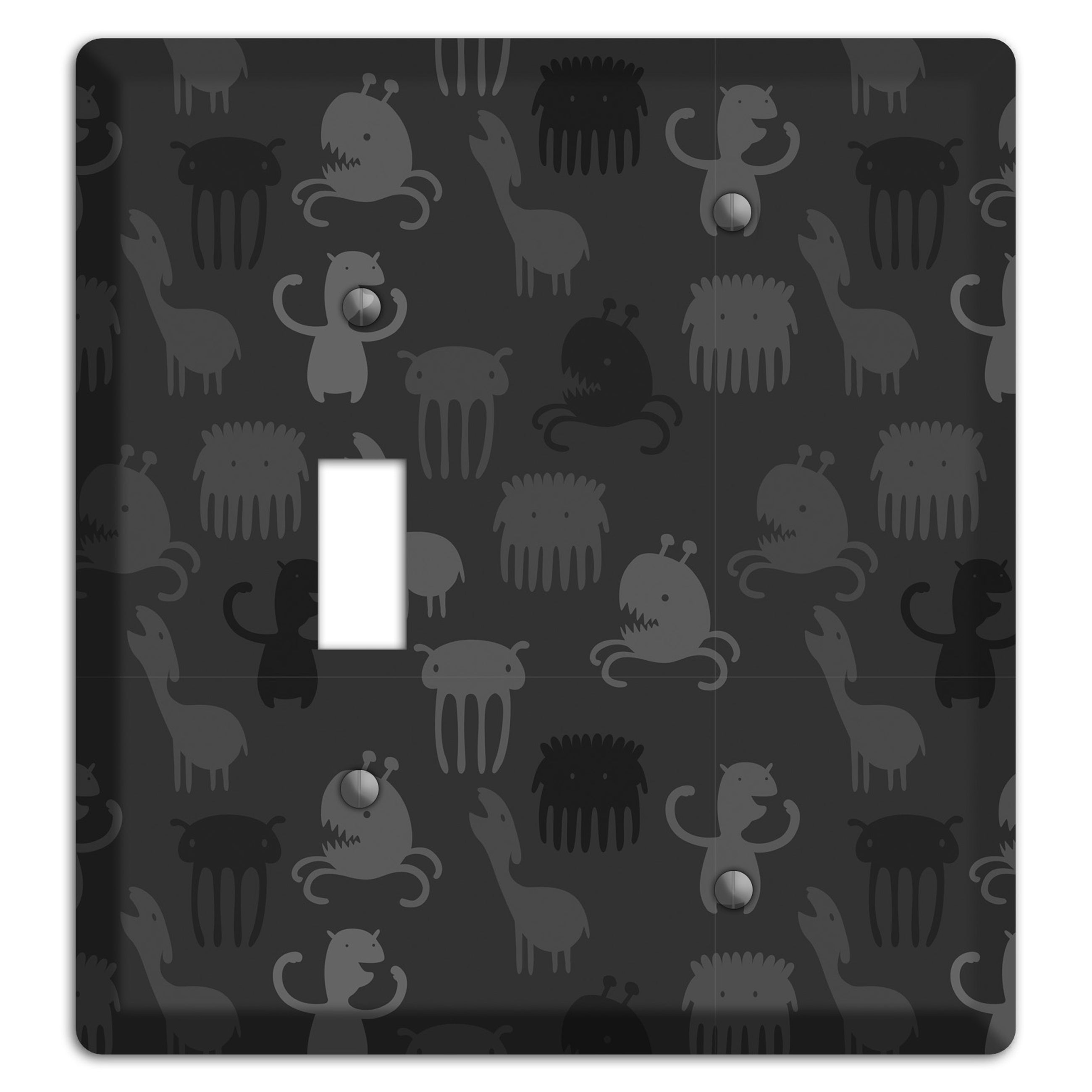 Silly Monsters Black and Grey Toggle / Blank Wallplate
