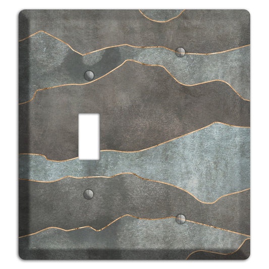 Dusty Blue Mountain Range Toggle / Blank Wallplate