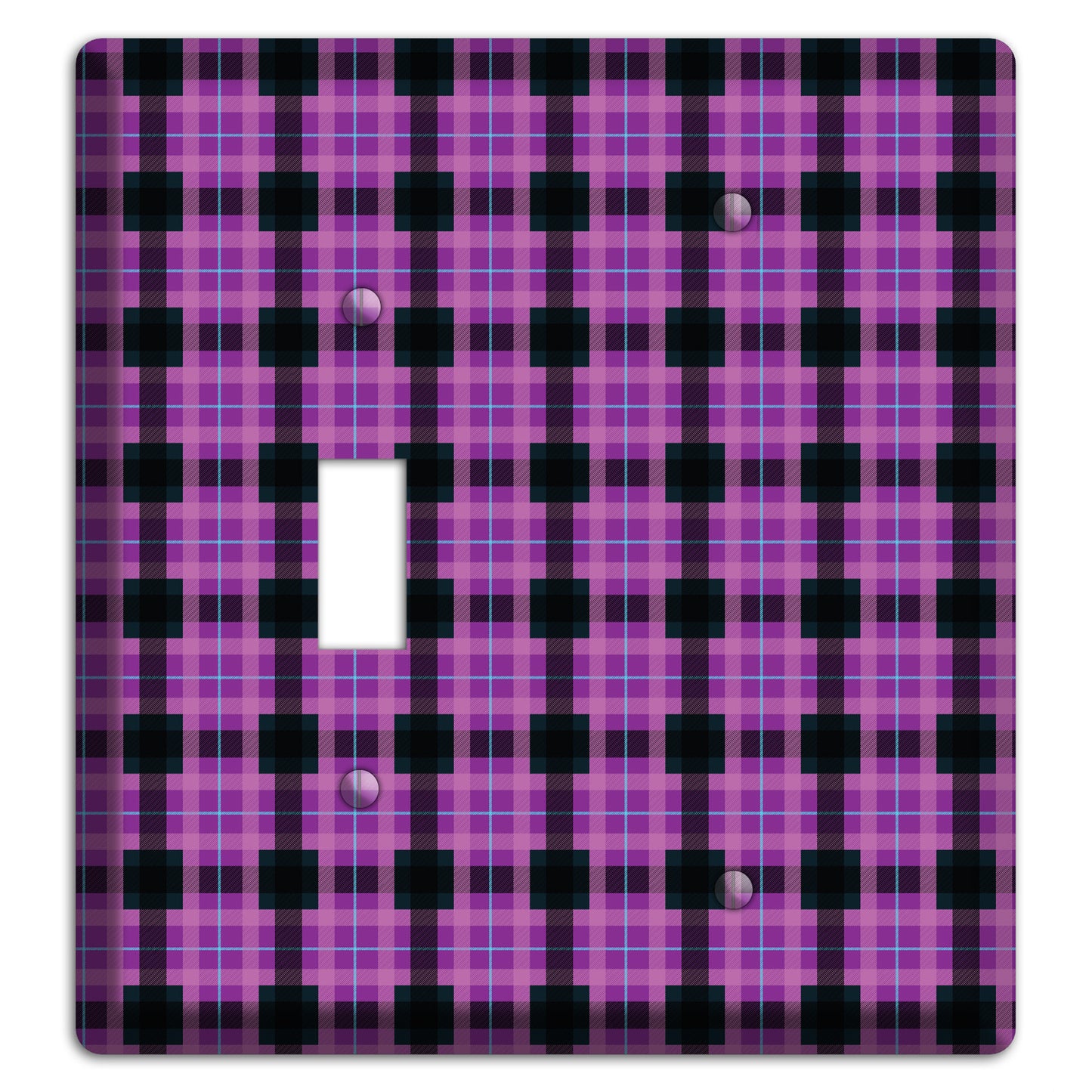Purple and Black Plaid Toggle / Blank Wallplate