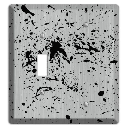 Ink Splash 4 Stainless Toggle / Blank Wallplate